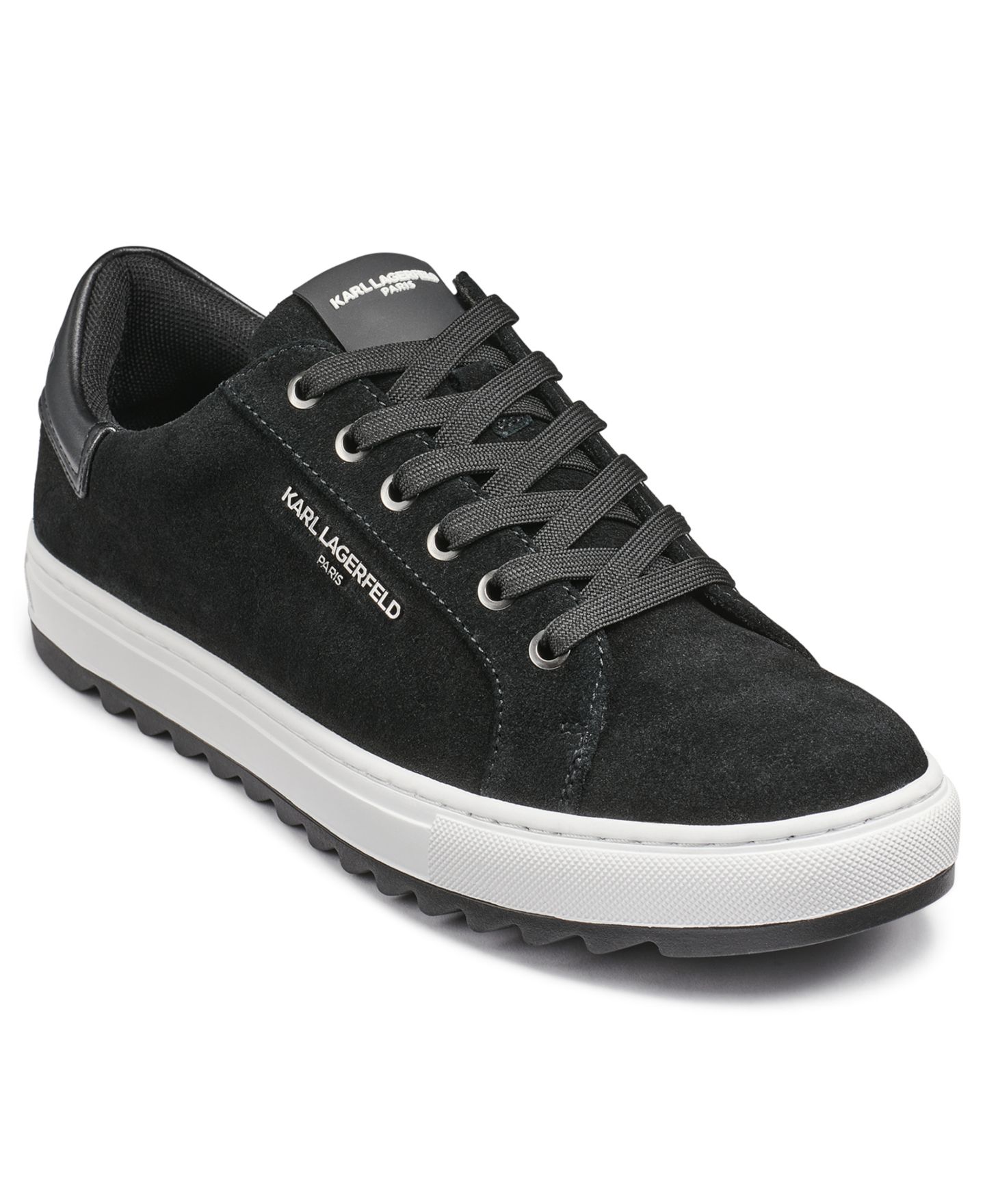 Мужские кроссовки KARL LAGERFELD PARIS Round Toe Lace-Up, цвет: Чёрный — фото 1
