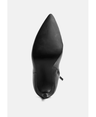 Womens Tatria Textured Stiletto Heel Ankle Boots