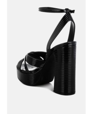 Womens Socialite Metallic Ankle Strap Heel Sandals