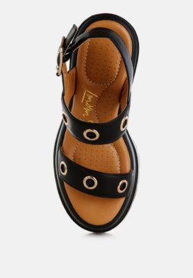 Womens Urla Eyelet Detail Platform Heel Sandals