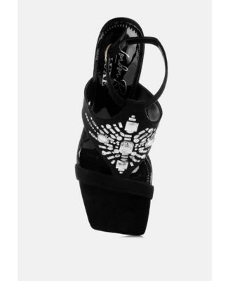 Womens Warda Jeweled Shiny Stiletto Heels