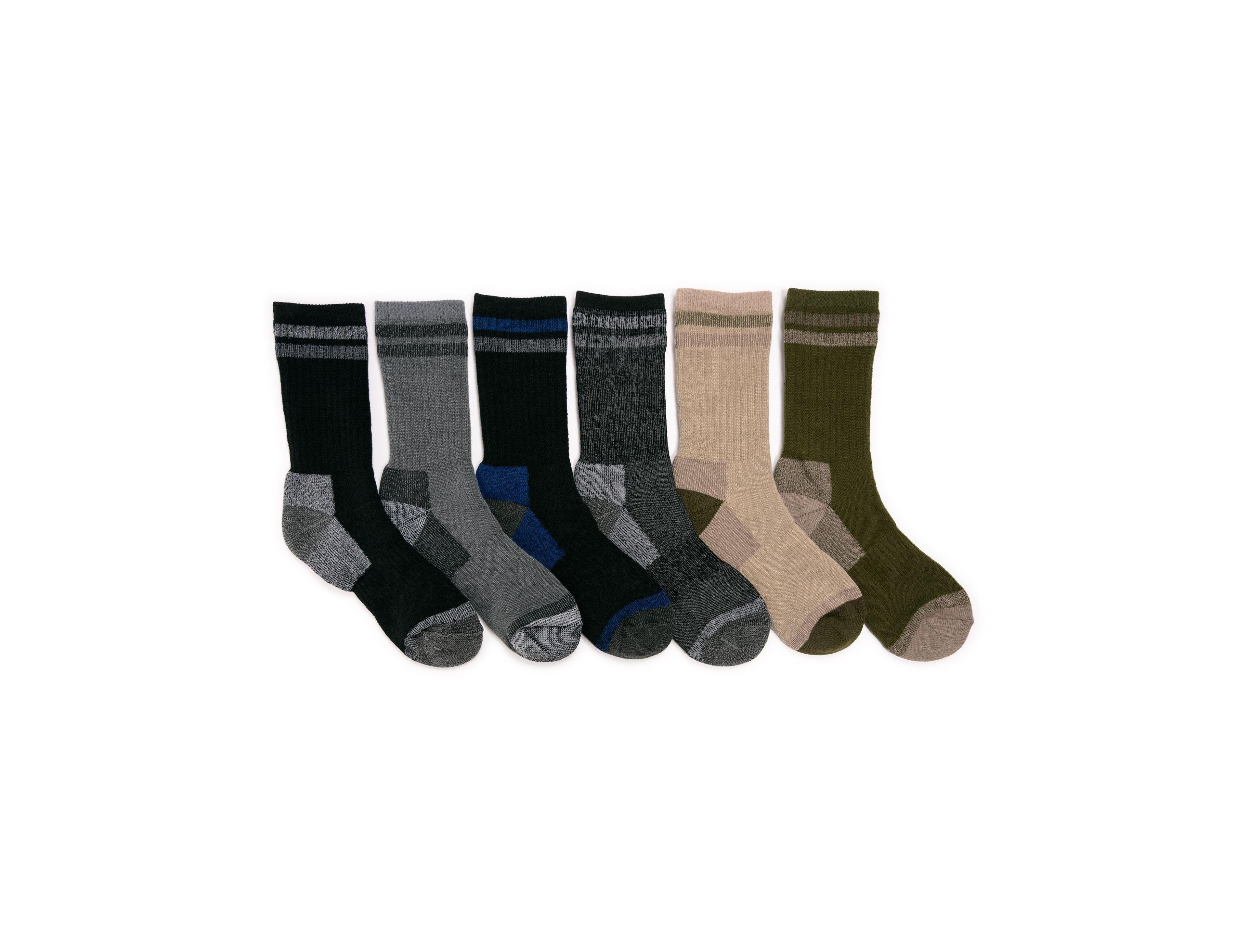 Muk Luks Men's 6 Pack Heat Retainer Crew Socks