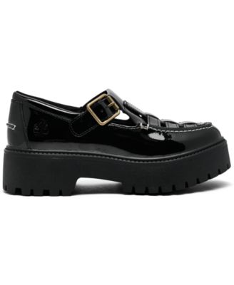 Women's Patent Leather Stone Street Platform Buckle Casual Shoes from Finish Line