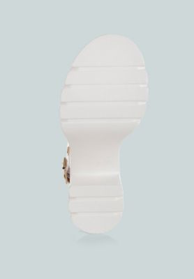 Womens Urla Eyelet Detail Platform Heel Sandals