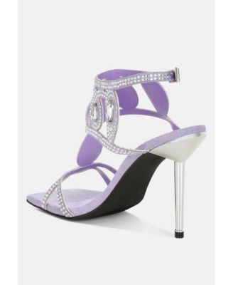 Womens Fialka Diamante & Rhinestones Stiletto Sandals