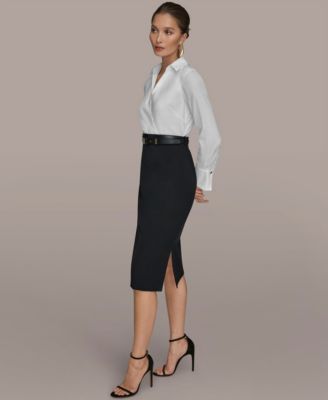 Petite Collared Midi Sheath Dress