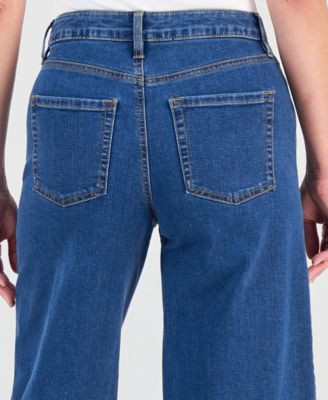 Women's Embroidered High-Rise Wide Leg Cropped Jeans, Macy's Exclusive