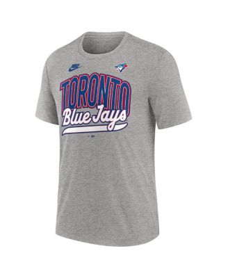 Men's Heather Gray Toronto Blue Jays Cooperstown Collection Retro Tri-Blend T-Shirt