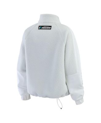 Women's White Jacksonville Jaguars Polar Fleece Half-Zip Jacket