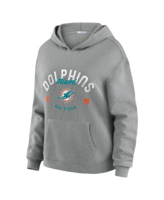 WEAR by Erin Andrews - Women's 2-Piece Gray Miami Dolphins Waffle-Knit Long-Sleeve Hoodie and Lounge Pant Set