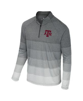 Men's Gray Texas A&M Aggies AI Striped Mesh Quarter-Zip Raglan Windshirt Jacket