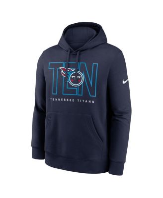 Men's Navy Tennessee Titans Busted Play Club Fleece Pullover Hoodie