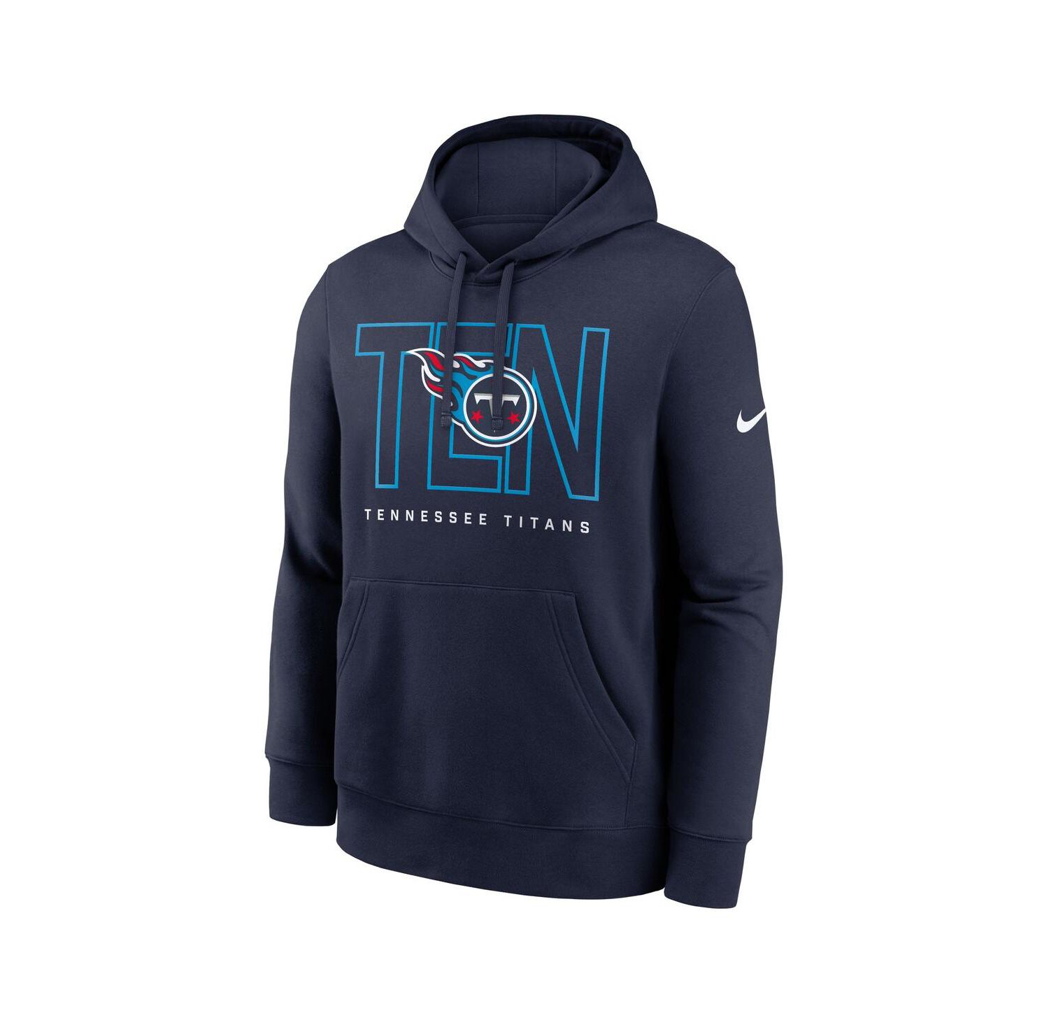 Men's Navy Tennessee Titans Busted Play Club Fleece Pullover Hoodie
