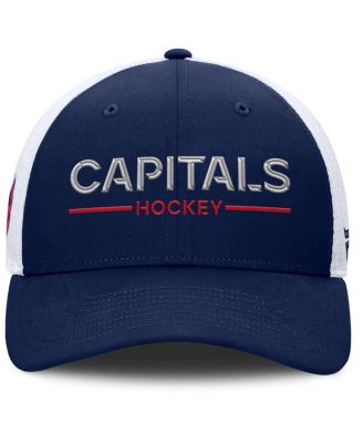 Men's Navy/White Washington Capitals Authentic Pro Rink Lockup Adjustable Trucker Hat