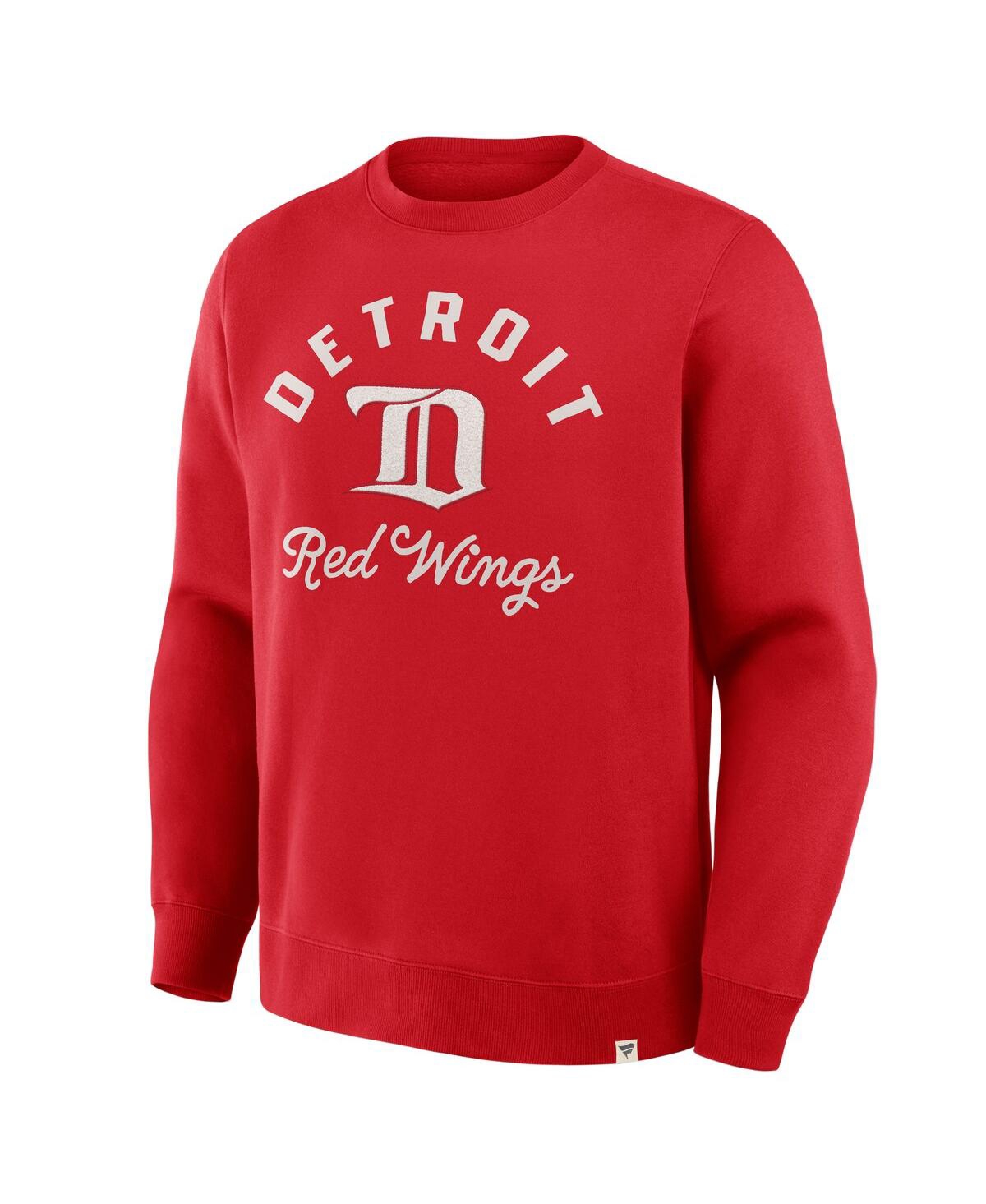 Fanatics Men's Red Detroit Red Wings Vintage Stickler Sweatshirt In Multi