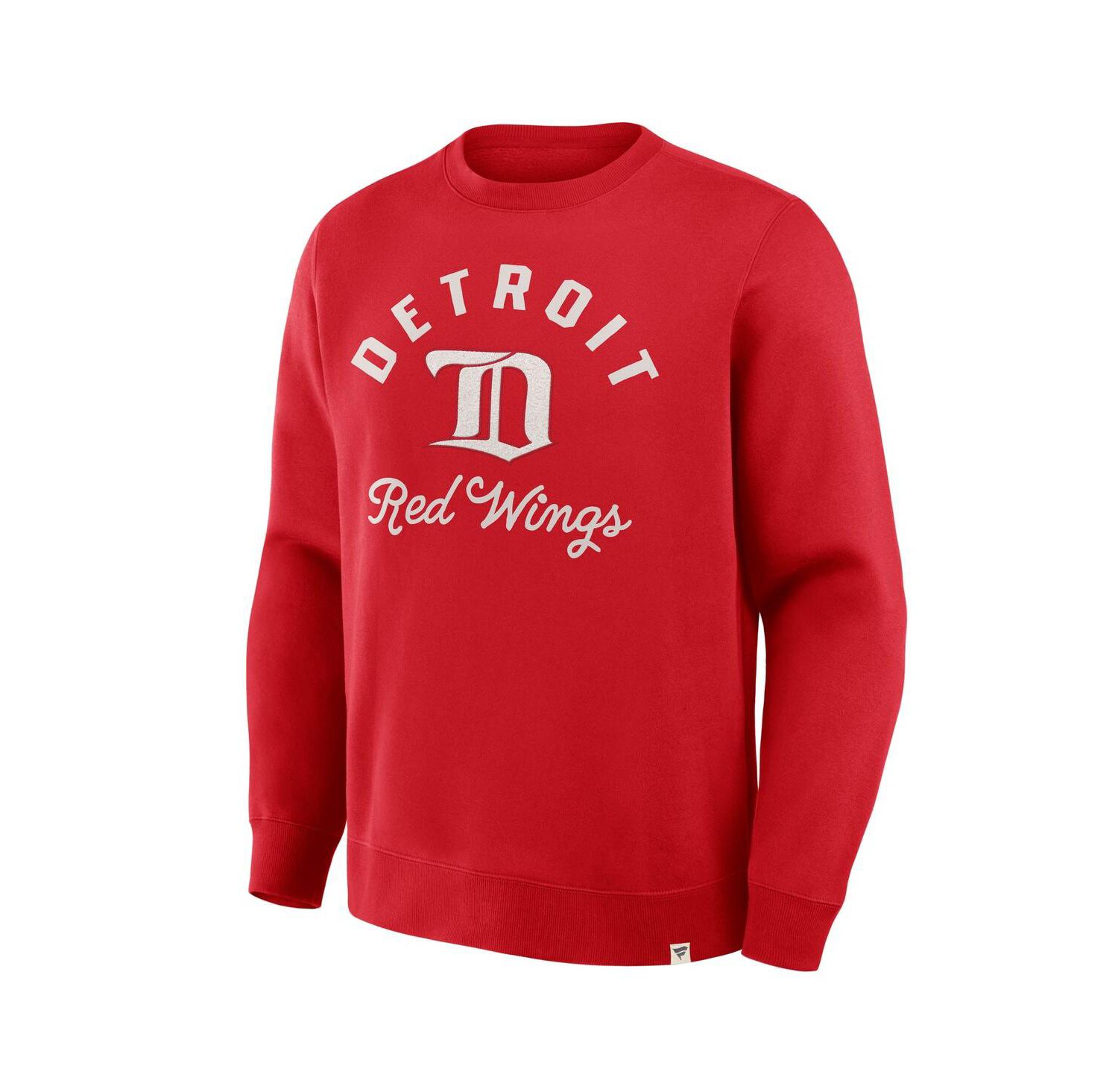 Men's Red Detroit Red Wings Vintage Stickler Sweatshirt