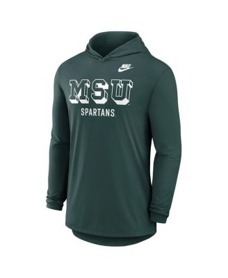 Men's Green Michigan State Spartans Legacy Tri-Blend Dri-FIT Long Sleeve Hoodie T-Shirt