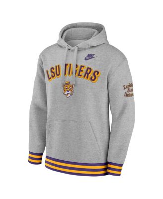 Men's Heather Gray LSU Tigers Legacy Retro Pullover Hoodie