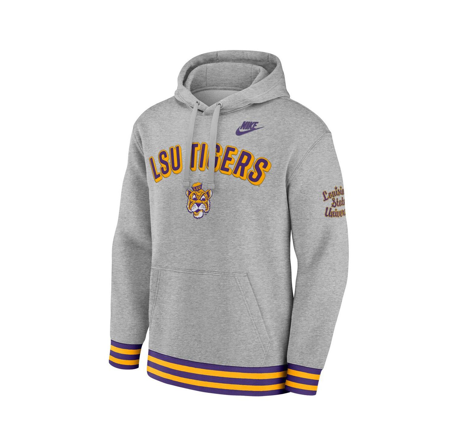 Men's Heather Gray LSU Tigers Legacy Retro Pullover Hoodie