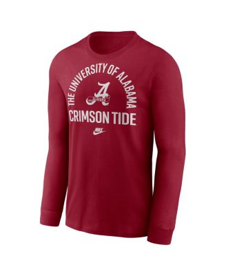 Men's Crimson Alabama Crimson Tide Legacy Arched Logo Long Sleeve T-Shirt