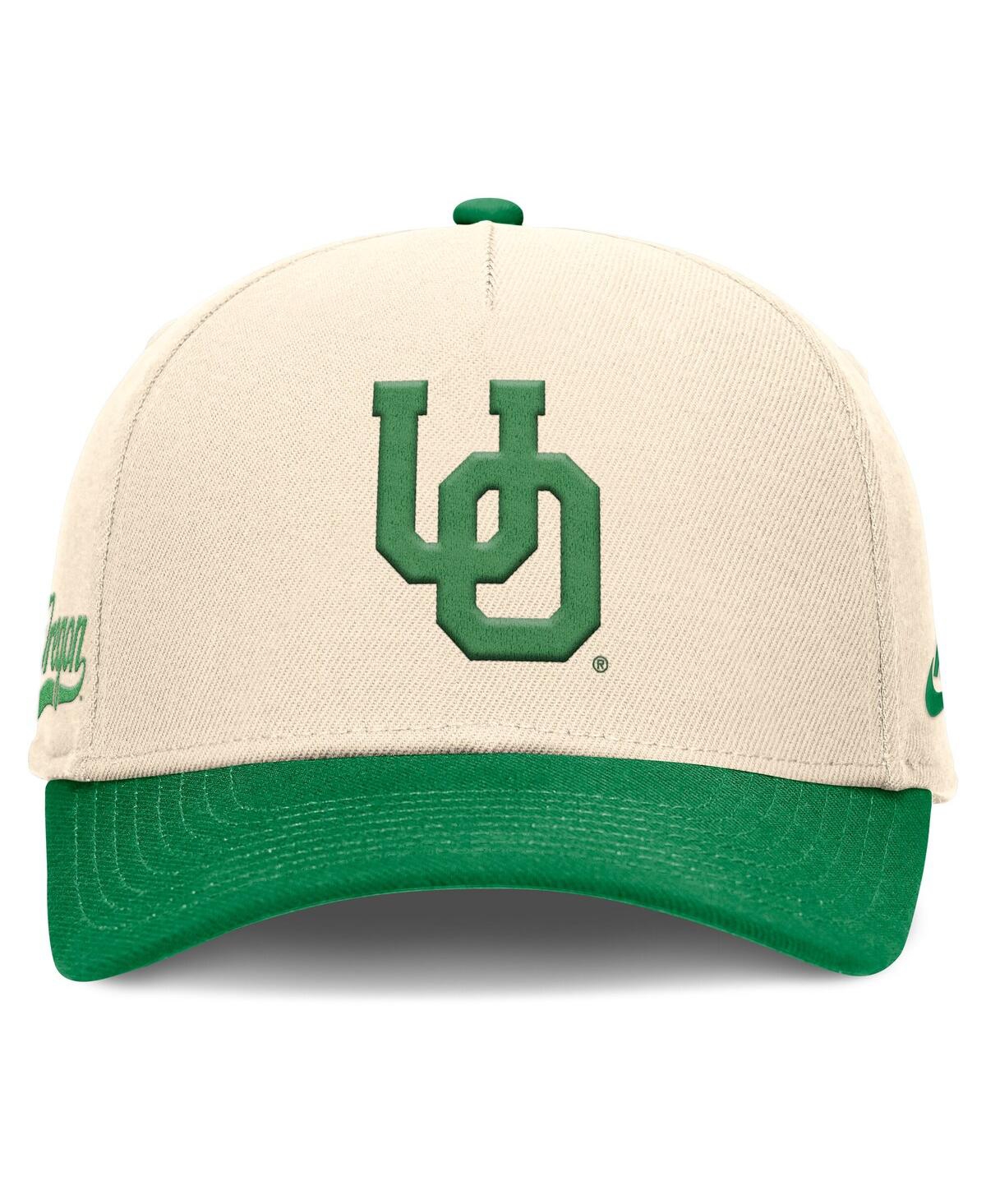 Nike Men's Natural/Green Oregon Ducks Academic Rise Dri-fit Adjustable Hat