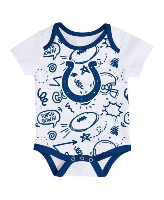 Baby Boys and Girls 3-Piece Indianapolis Colts All Day Play Bodysuit Set