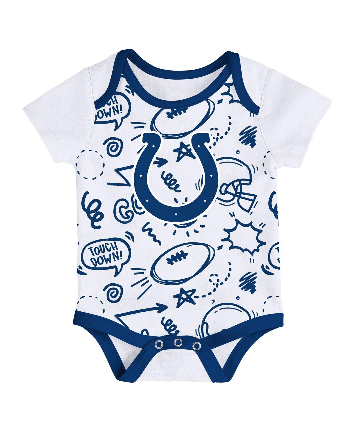 Outerstuff Baby Boys And Girls 3-piece Indianapolis Colts All Day Play Bodysuit Set In Multi