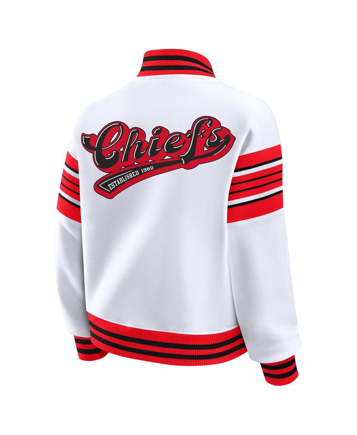 Wear By Erin Andrews Women's White Kansas City Chiefs Plus Size Full-snap Fleece Sweatshirt Jacket In White