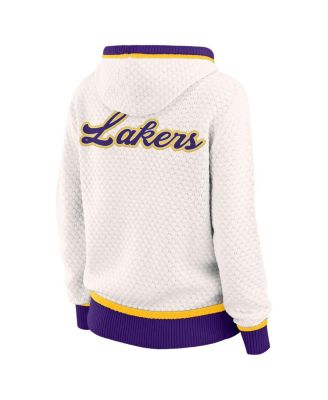 Women's Cream Los Angeles Lakers Plus Size Hoodie Sweater