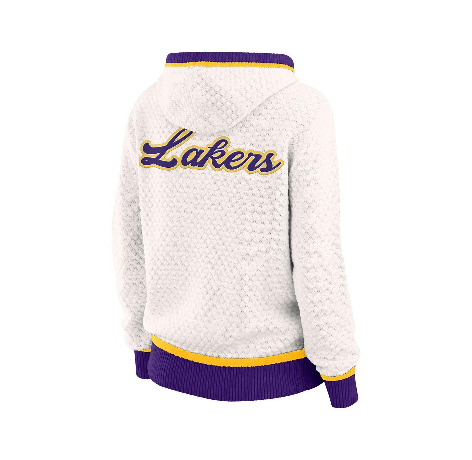 Women's Cream Los Angeles Lakers Plus Size Hoodie Sweater