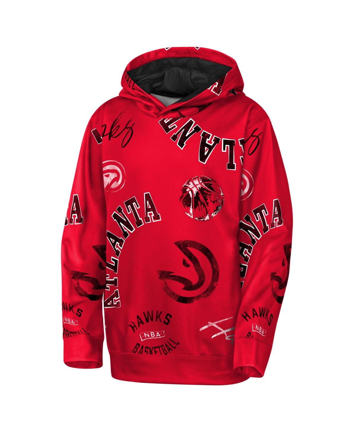 Outerstuff Big Boys And Girls Red Atlanta Hawks Moving Violation Hoodie In Red