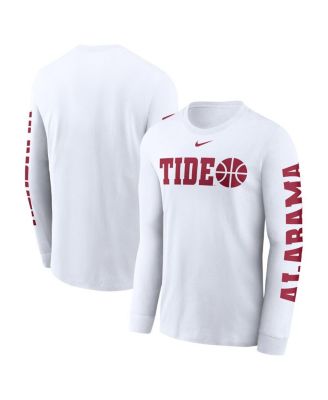 Nike - Men's White Alabama Crimson Tide Basketball Icon Two-Hit Long Sleeve T-Shirt