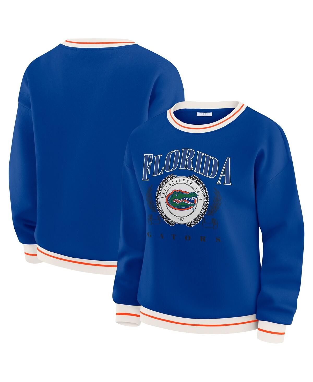 Wear By Erin Andrews Women's Royal Florida Gators Seal Sweatshirt In Blue