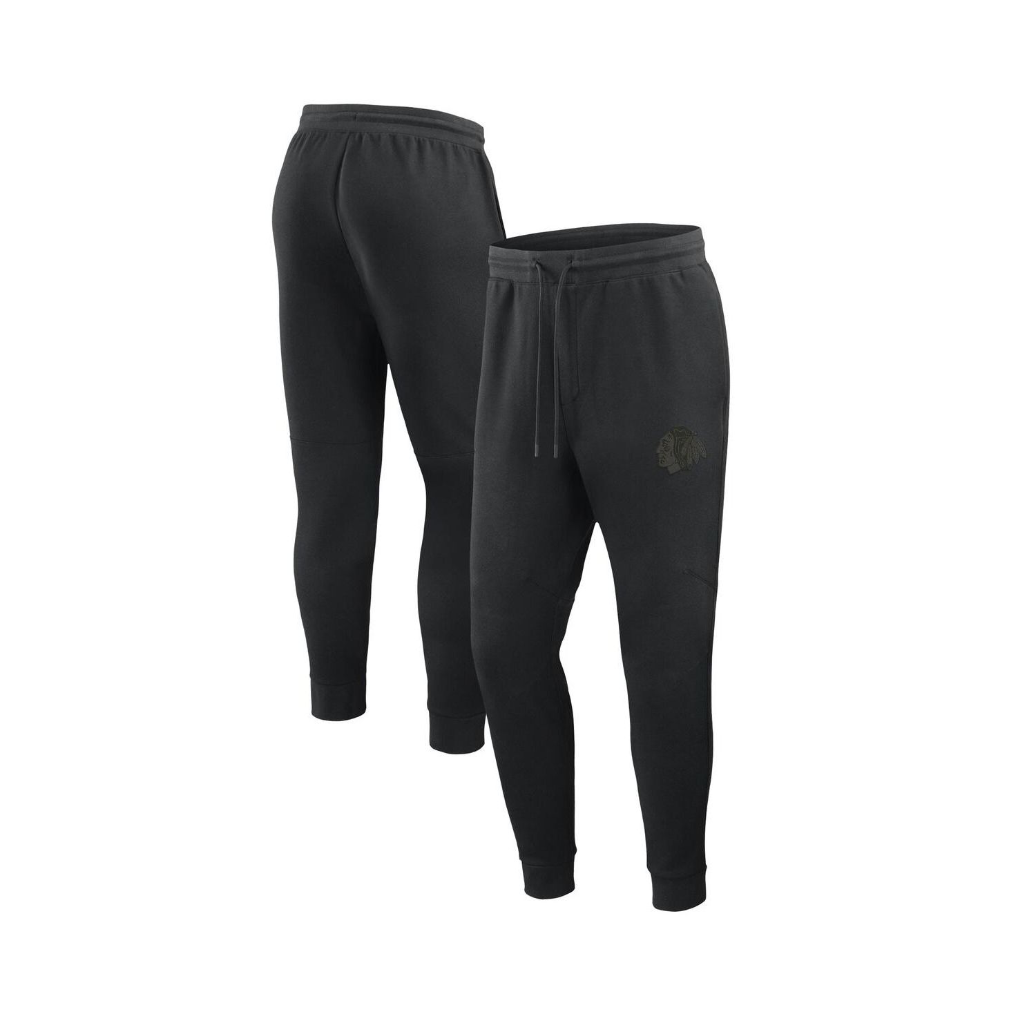 Men's Black Chicago Blackhawks Authentic Pro Road Tri-Blend Joggers