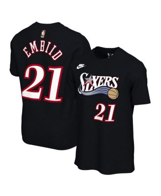 Nike - Men's and Women's Joel Embiid Black Philadelphia 76ers Name Number T-Shirt