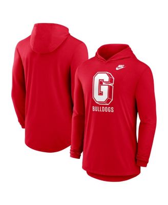 Nike - Men's Red Georgia Bulldogs Legacy Tri-Blend Dri-FIT Long Sleeve Hoodie T-Shirt
