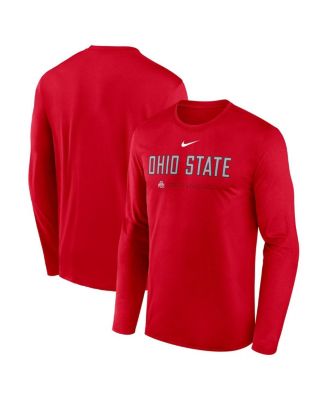 Nike - Men's Scarlet Ohio State Buckeyes 2025 Courtside Basketball Shootaround Legend Dri-FIT Long Sleeve T-Shirt