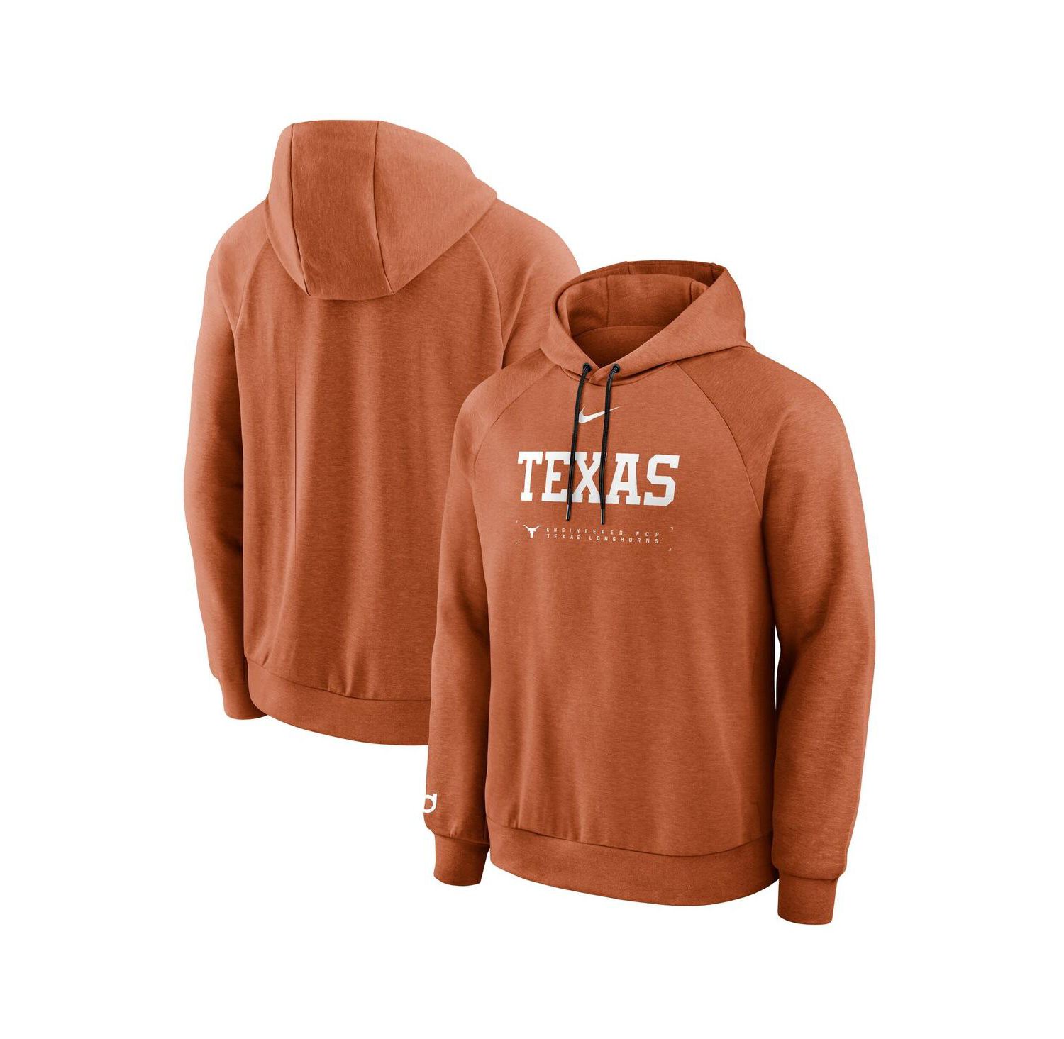 Men's Texas Orange Texas Longhorns 2025 Courtside Basketball Practice Raglan Dri-FIT Hoodie