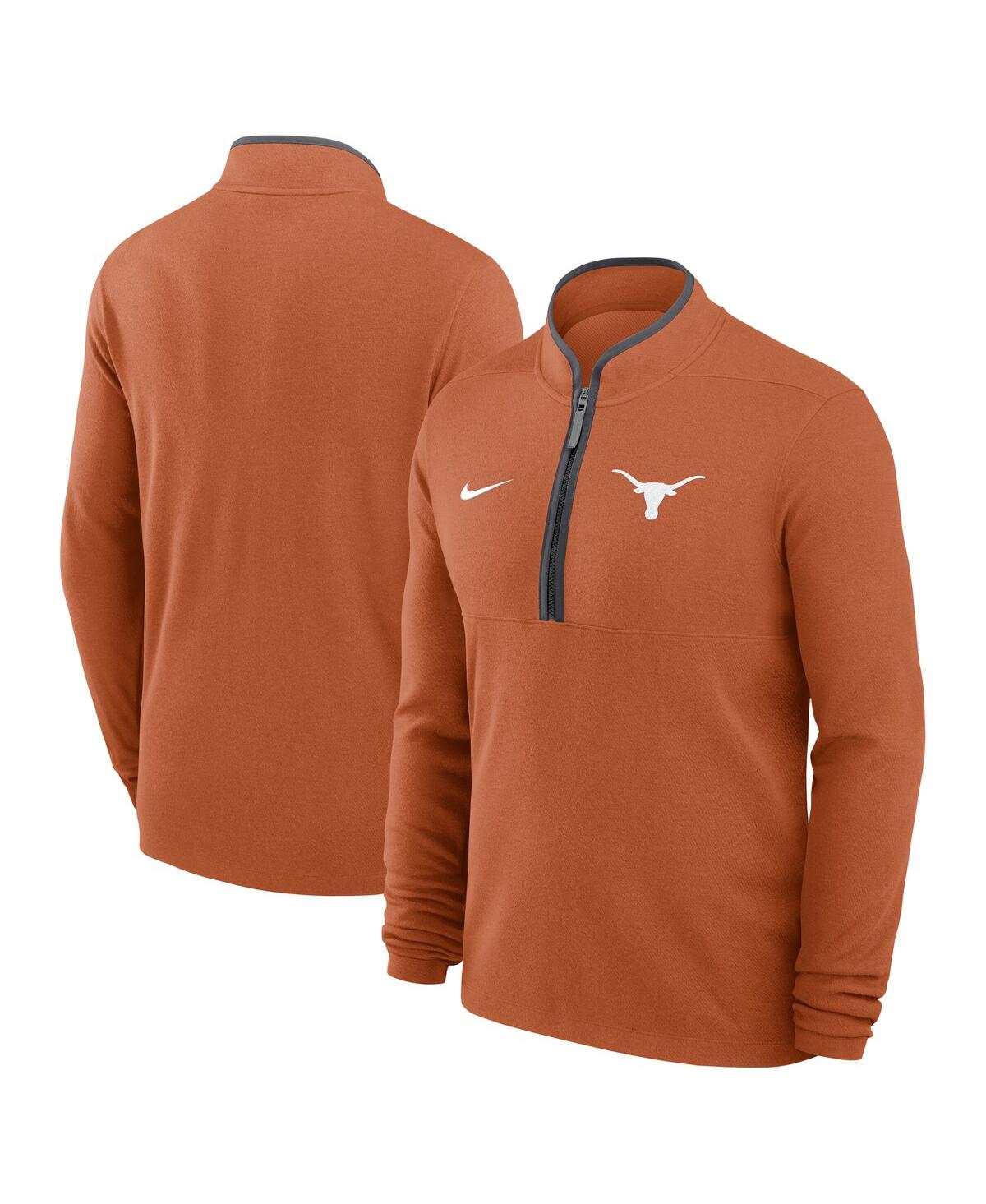 Nike Men's Texas Orange Longhorns Courtside Victory Dri-fit Half-Zip Pullover Sweatshirt