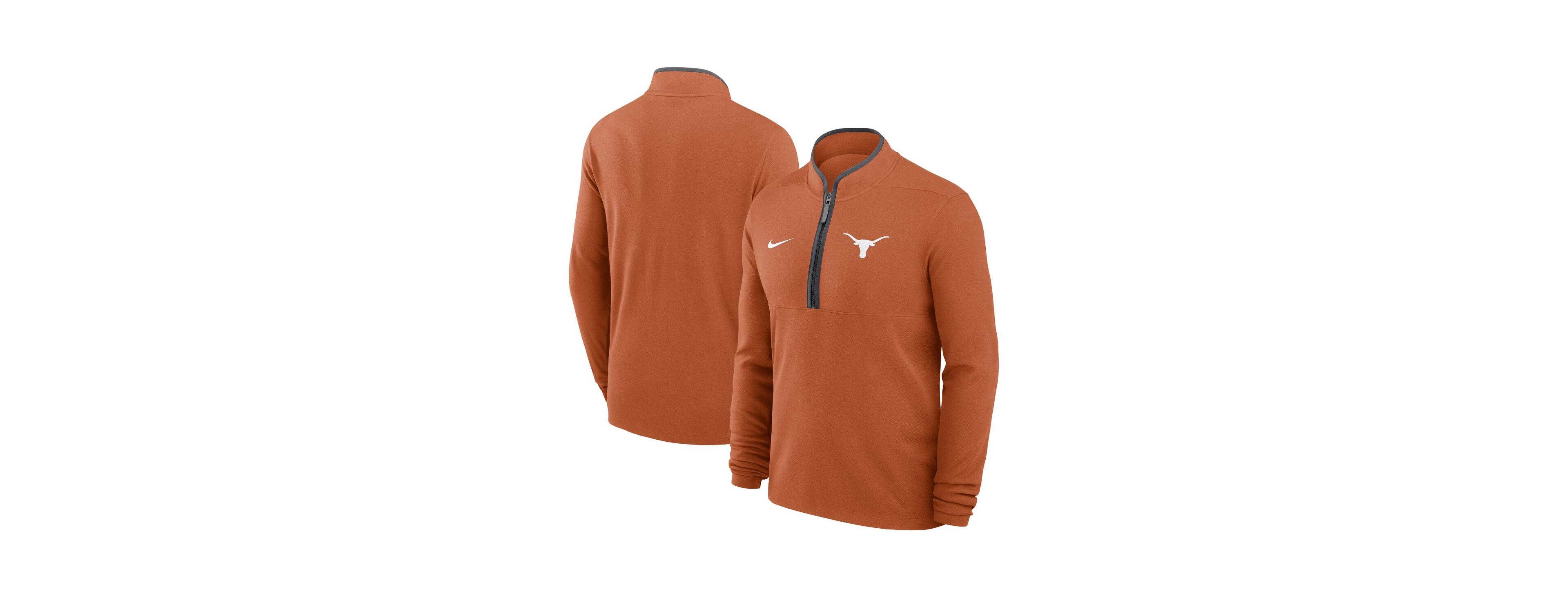 Nike Men's Texas Orange Texas Longhorns Courtside Victory Dri-fit Half-Zip Pullover Sweatshirt