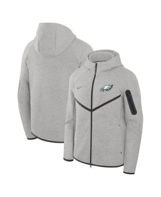 Nike - Men's Heather Gray Philadelphia Eagles Tech Fleece Full-Zip Wind runner Hoodie