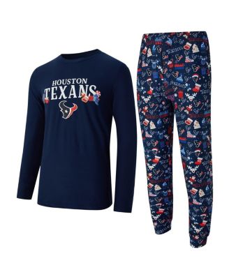 Concepts Sport - Men's Navy Houston Texans Chestnut Long Sleeve Top Pants Set