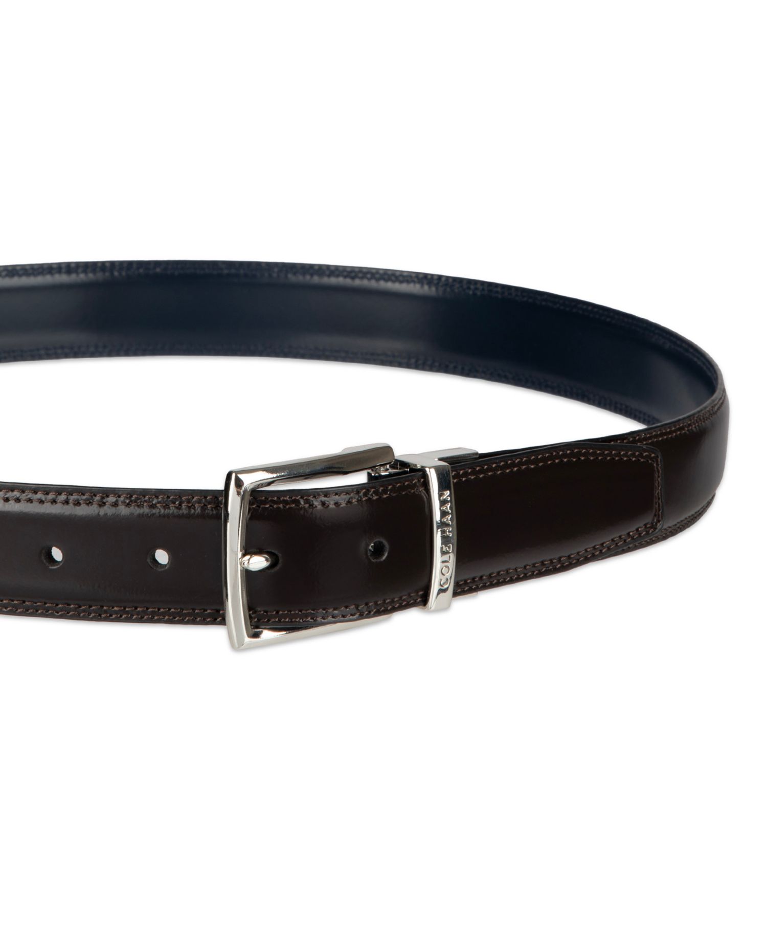 32MM Men's Two-in-One Reversible Leather Dress Belt
