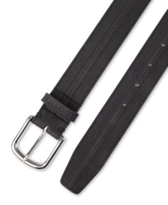 Men's Seam-Stitched Leather Dress Belt