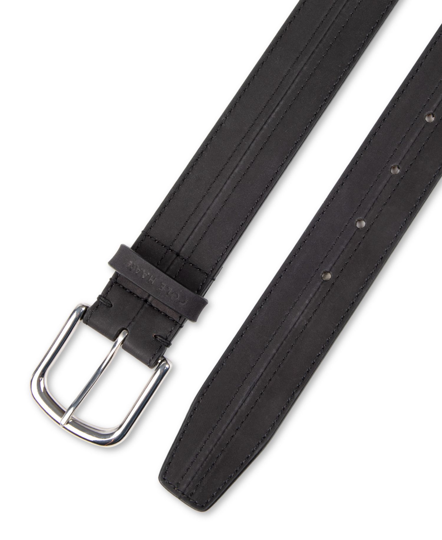 35MM Men's Seam-Stitched Leather Dress Belt