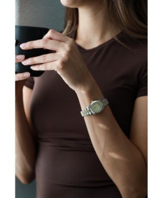 Women's Two-Tone 25mm Fluted Bezel Steel Bracelet Watch