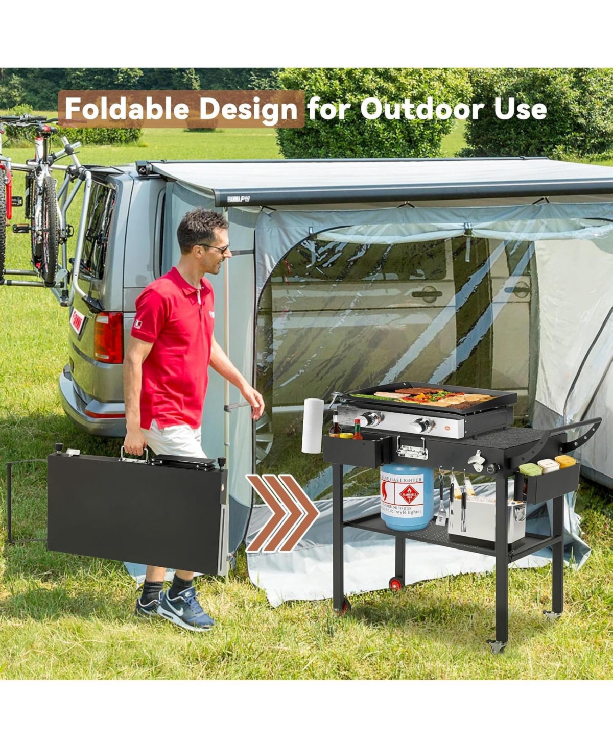 Aecojoy Outdoor Grill Table for Blackstone Griddles Stand