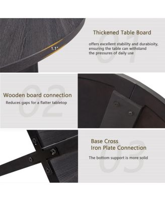 5-Pc Set Round Dining Table & Upholstered Chairs for Kitchen or Small Spaces