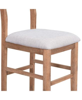 Space-Saving 5-Piece Counter Height Dining Table Set with 4 Upholstered Chairs