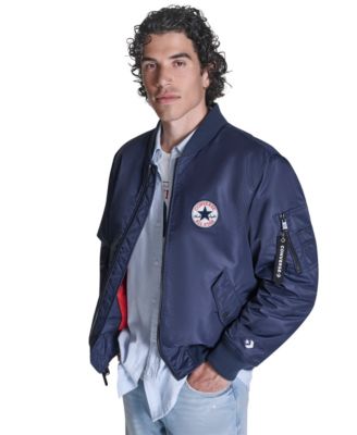 Men's Hooded Bib Varsity Bomber Jacket